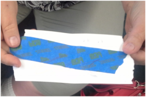 A simple activity for a lesson on sickness and health: place a piece of painter's tape on a card, then ask the children to color the card with a crayon.  Remove the tape to show how bandages protect wounds from germs.